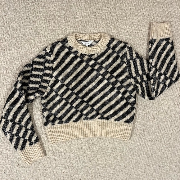 Striped Black and Cream Sweater - Picture 2 of 5